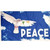 The Peace Dove flag has a sky blue background with white clouds and a white peace dove and lettering in the forefront.