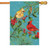 A Cardinal Couple House Flag depicting two cardinals perched on a branch on a blue background.