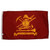 This firefighter flag consists of gold firefighter tools (helmet, ladders, pickaxe, axe, pike, trumpet, and lantern) with a scarlet red background. This firefighter flag consists of gold firefighter tools (helmet, ladders, pickaxe, axe, pike, trumpet, and lantern) with a scarlet red background.
