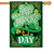 A Happy St Patrick's Day House Flag depicting a large green clover with the white text "Happy Patrick's Day".