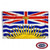 The British Columbia flag has a Union Jack in the upper half with a crown in the center. In the lower half is a sun on white and blue waves. FMAA Certified Made in America seal. The British Columbia flag has a Union Jack in the upper half with a crown in the center. In the lower half is a sun on white and blue waves. FMAA Certified Made in America seal.