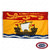 The New Brunswick flag is yellow and depicts a large sailing ship on the ocean. At the top is a yellow lion on a red stripe. FMAA Certified Made in America seal. The New Brunswick flag is yellow and depicts a large sailing ship on the ocean. At the top is a yellow lion on a red stripe. FMAA Certified Made in America seal.