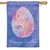The Rainbow Egg House Flag is light purple with a large rainbow-colored Easter egg in the center, with the text "Happy Easter" below. The Rainbow Egg House Flag is light purple with a large rainbow-colored Easter egg in the center, with the text "Happy Easter" below.