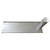 A silver aluminum wheel stand with a flat base and ridges along the sides, and a hollow pole welded at one end.