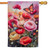 The Sunset House Flag depicts a field of colorful flowers with a monarch butterfly above. The Sunset House Flag depicts a field of colorful flowers with a monarch butterfly above.