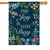 A Find Joy House Flag with the white text "Find Joy in Every Day" in script surrounded by flowers. A Find Joy House Flag with the white text "Find Joy in Every Day" in script surrounded by flowers.