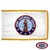 The indoor Army National Guard flag has a white field surrounded by 3 borders of gold fringe. In the center is the seal of the Army National Guard. FMAA Certified Made in America seal. The indoor Army National Guard flag has a white field surrounded by 3 borders of gold fringe. In the center is the seal of the Army National Guard. FMAA Certified Made in America seal.
