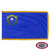 The indoor Nevada flag has 3 sides of gold fringe around the blue field. In the canton are a star, 2 sagebrush branches and the state motto. FMAA Certified Made in America seal.