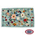A light blue flag covered with drawings many different flowers. FMAA Made in America seal. A light blue flag covered with drawings many different flowers. FMAA Made in America seal.