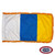 The indoor Canary Islands flag has 3 sides of gold fringe around a white, blue, and yellow tricolor. FMAA Certified Made in America seal. The indoor Canary Islands flag has 3 sides of gold fringe around a white, blue, and yellow tricolor. FMAA Certified Made in America seal.