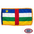 The indoor CAR flag has 4 blue, white, green & yellow stripes. In the center is a vertical red line & in the upper left corner, a yellow star. FMAA Certified Made in America seal. The indoor CAR flag has 4 blue, white, green & yellow stripes. In the center is a vertical red line & in the upper left corner, a yellow star. FMAA Certified Made in America seal.