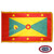 The indoor Grenada flag has 3 sides of gold fringe around a yellow and green triangular design with a thick red outline and yellow stars. FMAA Certified Made in America seal. The indoor Grenada flag has 3 sides of gold fringe around a yellow and green triangular design with a thick red outline and yellow stars. FMAA Certified Made in America seal.