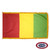The indoor Guinea flag has 3 sides of gold fringe around a vertical red, yellow, and green tricolor. FMAA Certified Made in America seal. The indoor Guinea flag has 3 sides of gold fringe around a vertical red, yellow, and green tricolor. FMAA Certified Made in America seal.