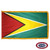 The indoor Guyana flag has 3 sides of gold fringe around a green field with a yellow triangle with a smaller red triangle inside pointing to the right. FMAA Certified Made in America seal. The indoor Guyana flag has 3 sides of gold fringe around a green field with a yellow triangle with a smaller red triangle inside pointing to the right. FMAA Certified Made in America seal.