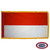 The indoor Monaco flag has 3 sides of gold fringe around two horizontal red and white stripes. FMAA Certified Made in America seal.