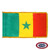 The indoor Senegal flag has 3 sides of gold fringe around a vertical green, yellow, and red tricolor with a green star in the center. FMAA Certified Made in America seal. The indoor Senegal flag has 3 sides of gold fringe around a vertical green, yellow, and red tricolor with a green star in the center. FMAA Certified Made in America seal.