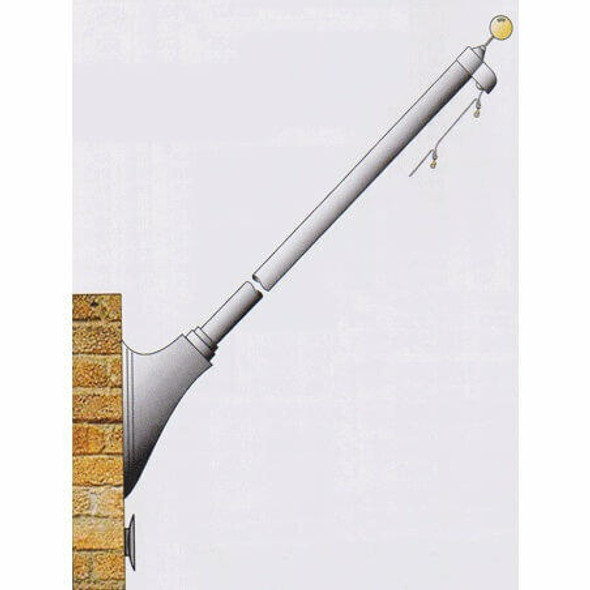 10 Tapered Wall Mounted Flagpole ECOM10 on brick wall