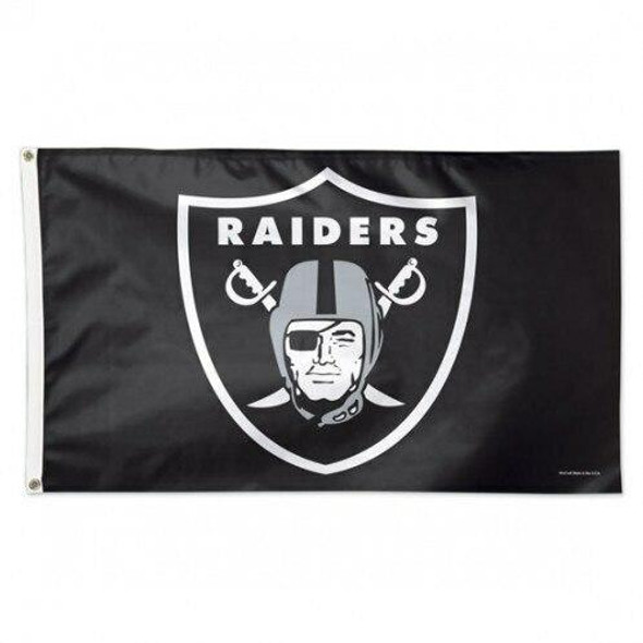 Black background with gray and white raiders logo