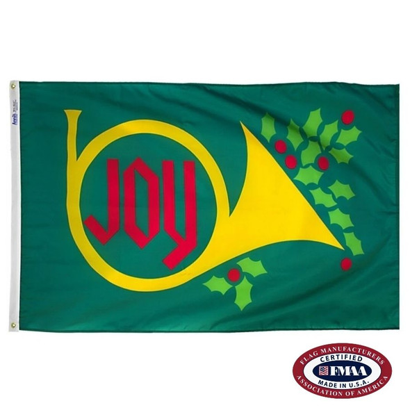 Joy Horn Flag. FMAA Made in America seal.