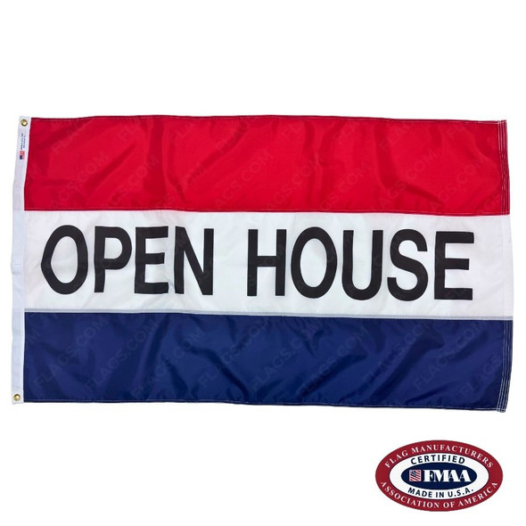Open House Flag. FMAA Made in America seal.