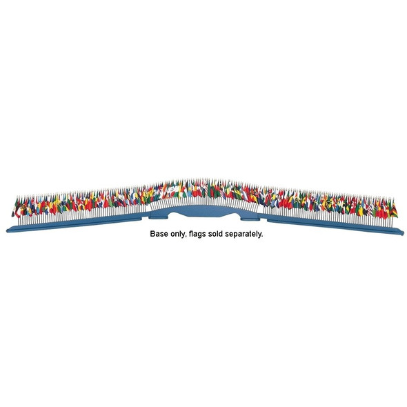 The UN member set base is a long, blue base with 193 small holes on the top.