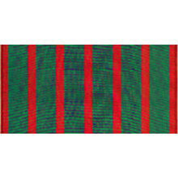 French Croix de Guerre WWI Streamer made of rayon with grommet or sleeve at top. This Dark Green and Red Stripes with Inscription comes in size 2 3/2 x 3 or 2 3/2 x 4.