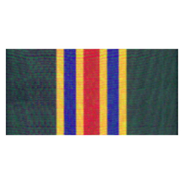 The Navy Meritorious Unit Commendation Streamer is dark green with a yellow band in the center, with blue stripes flanking a red band.