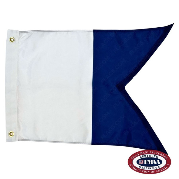 Alpha Diver Down, Keep Clear Flag. FMAA Made in America seal.
