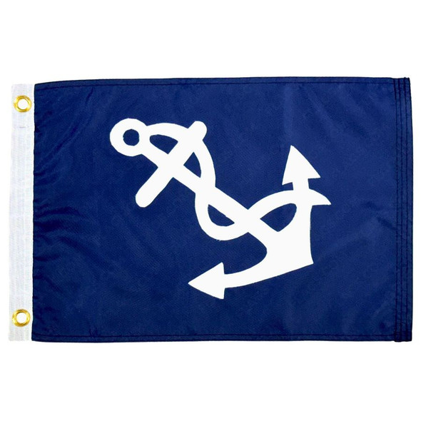The Port Captain flag is dark blue with a large white anchor in the center.