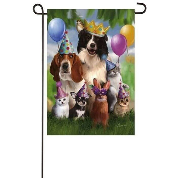 Party Animals Garden Flag