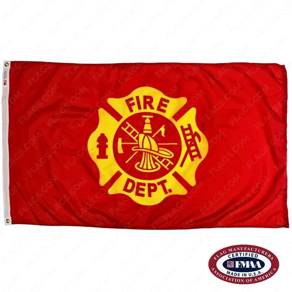 Fire Department Flag. FMAA Certified Made in America seal.
