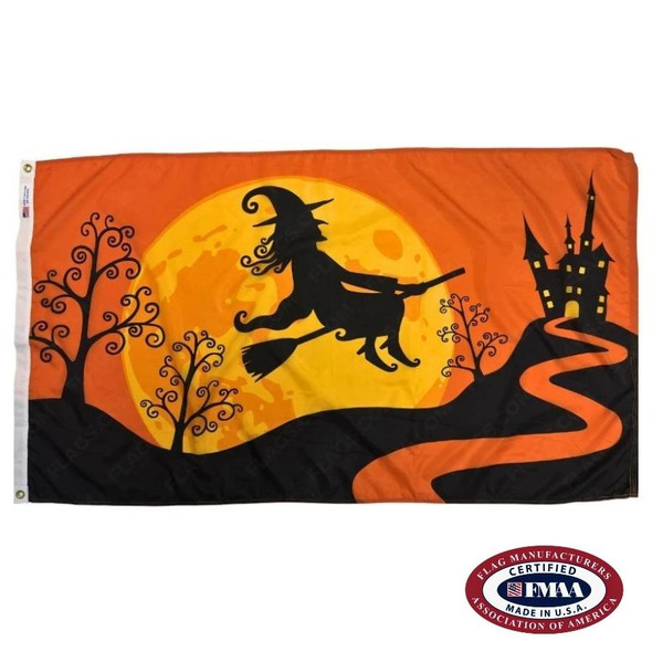 Witch and Moon Flag. FMAA Made in America seal.