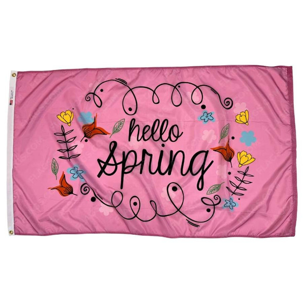 Hello Spring Flag