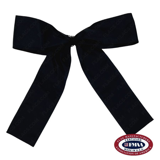 A black mourning bow. FMAA Made in America seal.