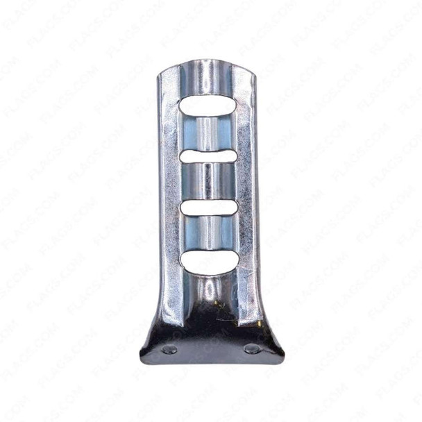 A silver aluminum stick flag bracket.