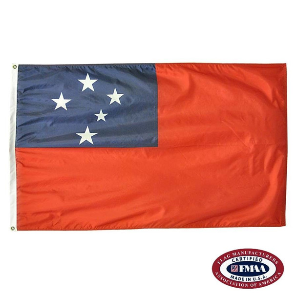 Western Samoa Flag. FMAA Certified Made in America seal.