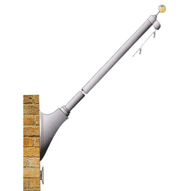 10 Non-Tapered Wall Mounted Flagpole ECOS10