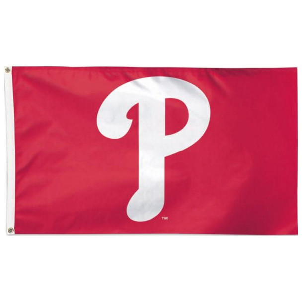 The Philadelphia Phillies flag featuring a red field with a large white 'P' in the center.