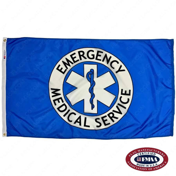 EMS Flags. FMAA Certified Made in America seal.
