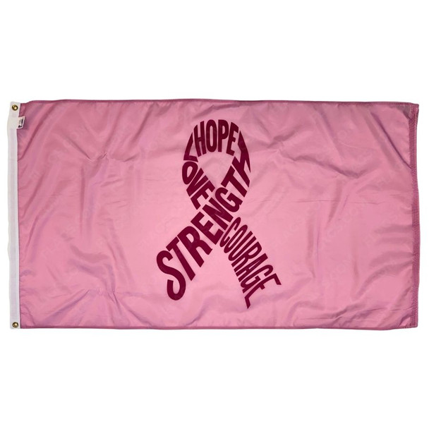 Pink Word Ribbon Flag
