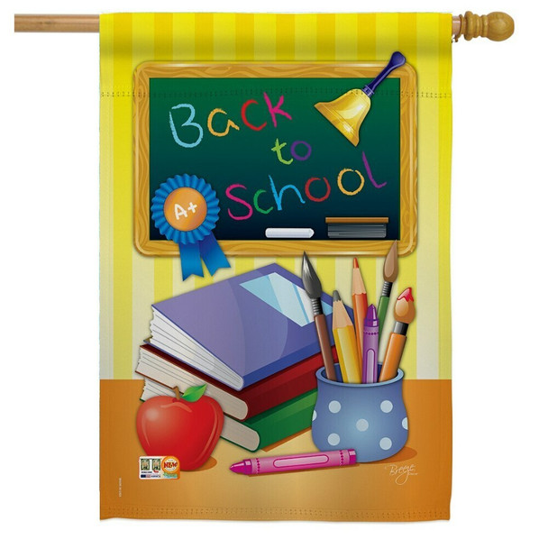 Back to School Chalkboard House Flag