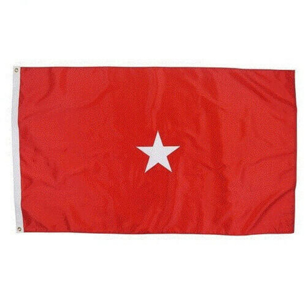Marine Corps 1 Star Officer Flag with white five point star in center and red background