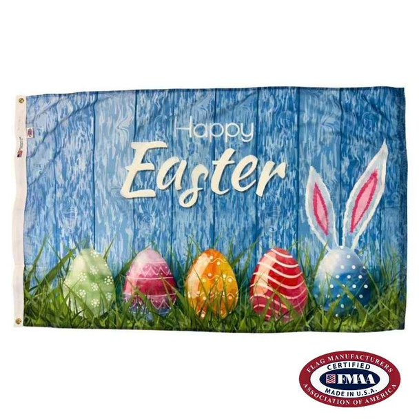 Happy Easter Flag. FMAA Made in America seal.