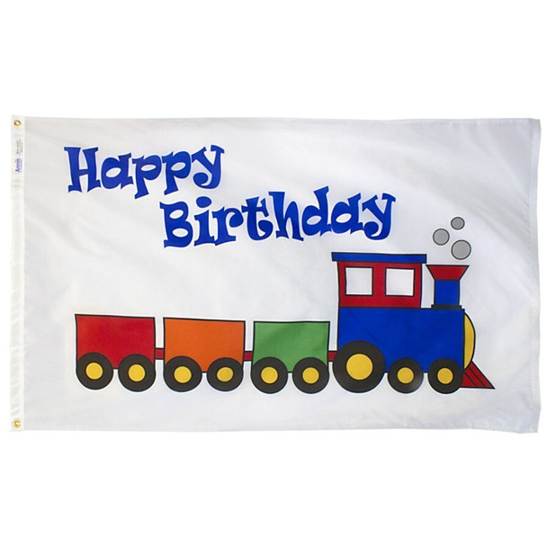 Happy Birthday Train Flag