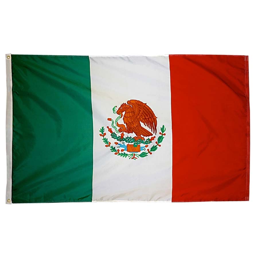 Mexican/USA Flag Patch 2x3 (Black)
