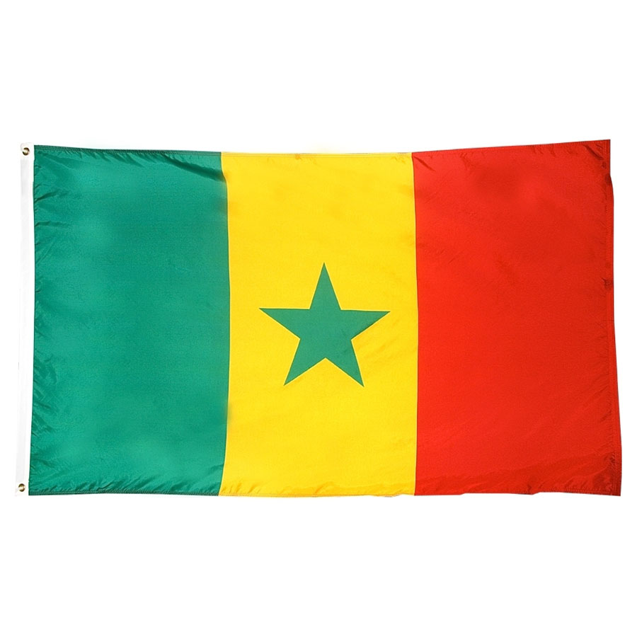 AZ FLAG Senegal Table Flag 5'' x 8'' - Senegalese Desk Flag 21 x 14 cm -  Black Plastic Stick and Base