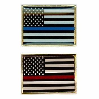 Rectangle Thin Line Flag Lapel Pin