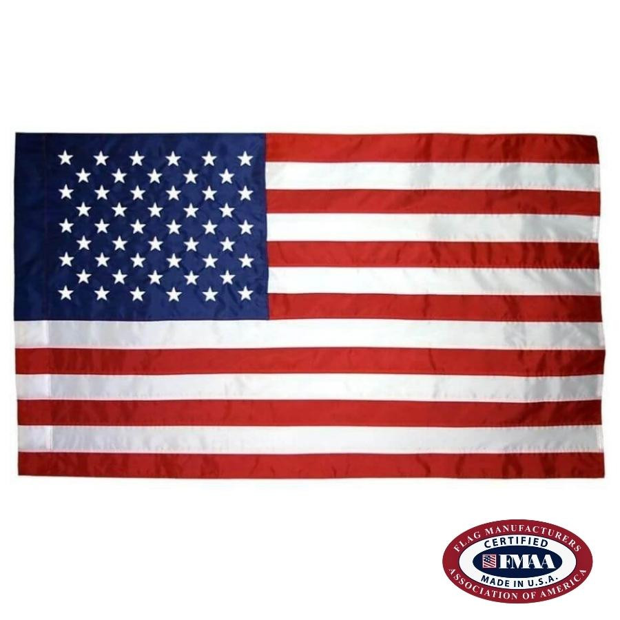 Outdoor American Flag with Pole Sleeve (Fully Sewn)