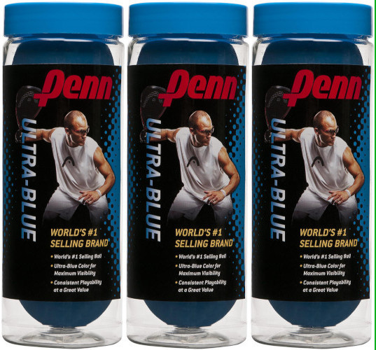 Penn Ultra Blue Racquetballs 3 Cans (9 Balls)