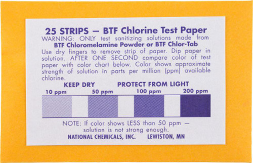 BTF® Chlorine Test Paper Envelopes